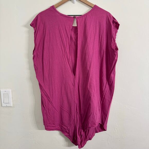 Free People Beach Pink One Piece Romper Oversized Size Small - Picture 2 of 6